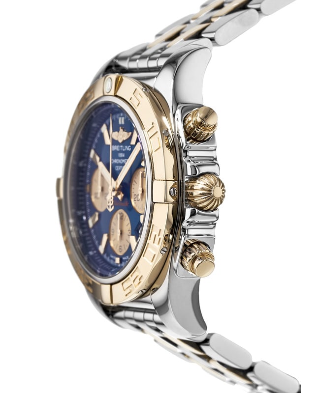 Breitling Chronomat 44 Blue Dial 18kt Rose Gold Steel Men s