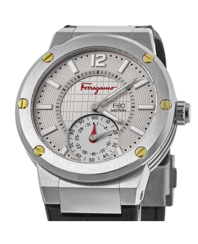 Salvatore Ferragamo F-80 Motion Grey Dial Leather Strap Salvatore Ferragamo F-80 Motion Grey Dial Leather Strap