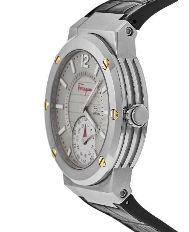 Salvatore Ferragamo F-80 Motion Grey Dial Leather Strap Salvatore Ferragamo F-80 Motion Grey Dial Leather Strap