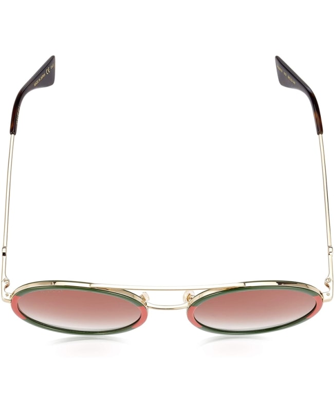 Gucci Polarized Green Red Gold Brown Lens Women's Sunglasses