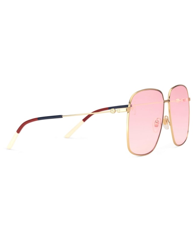 Gucci Pink Metal Rose Gold Oversized Women s Sunglasses GG0394S 004