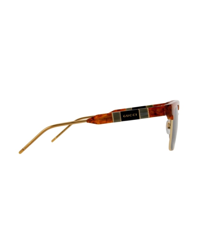 Gucci Havana Plastic/Metal Square Sunglasses GG0603S-004