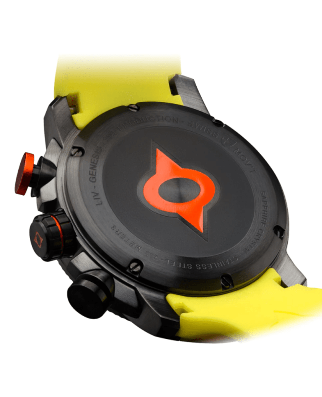 LIV Genesis GX1 Venom Yellow Black Silicone Strap Swiss Men s Watch GX1YRB