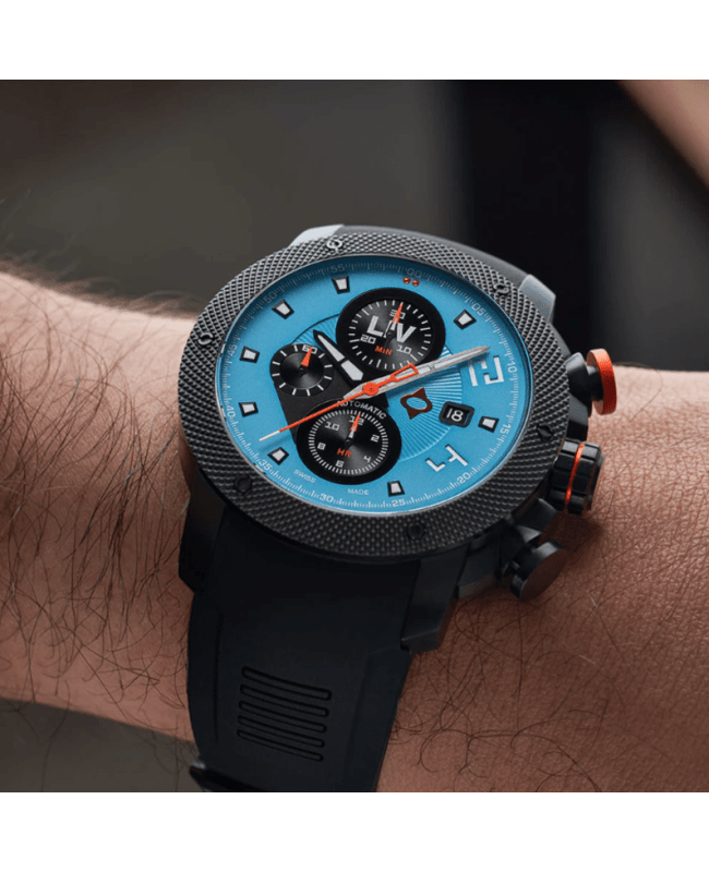 LIV LIV Genesis GX-AC T.J. Blue Silicone Strap Swiss Men's Watch