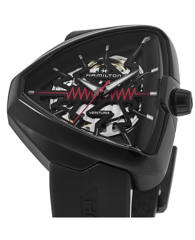 Hamilton Ventura Elvis80 Auto Black Dial Rubber Strap Men's Watch H24535331