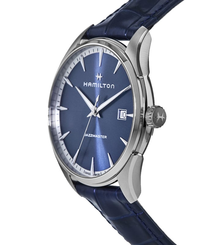 Hamilton Jazzmaster Gent Quartz Blue Dial Leather Strap Men's Watch  H32451641