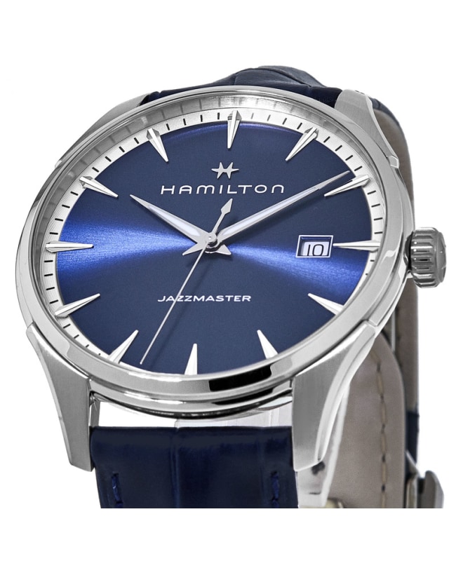 Hamilton Jazzmaster Gent Quartz Blue Dial Leather Strap Men's Watch  H32451641