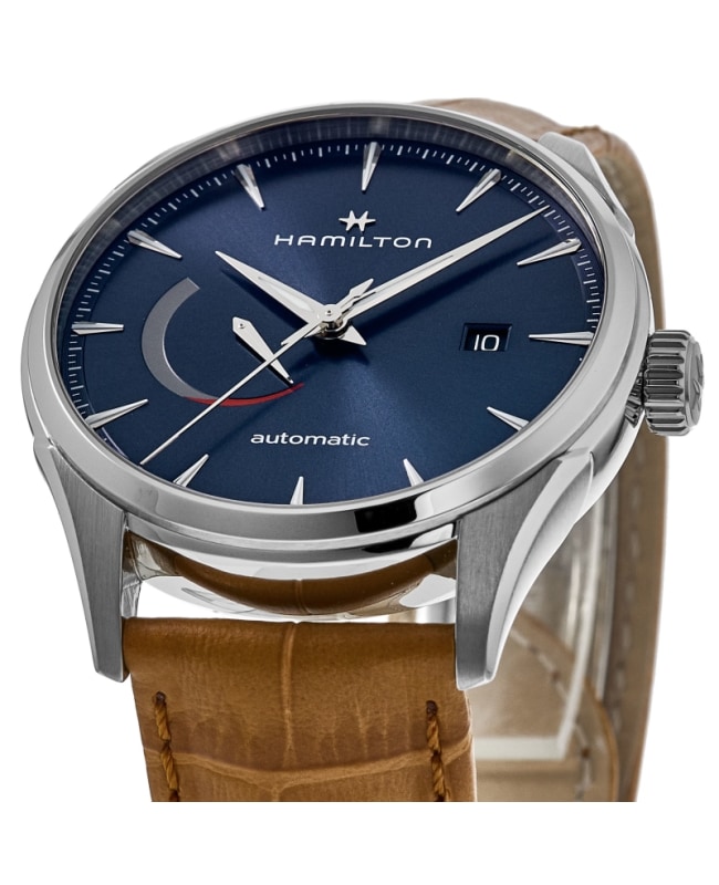 Hamilton Jazzmaster Power Reserve Auto Blue Dial Brown Leather Strap Men's  Watch H32635541