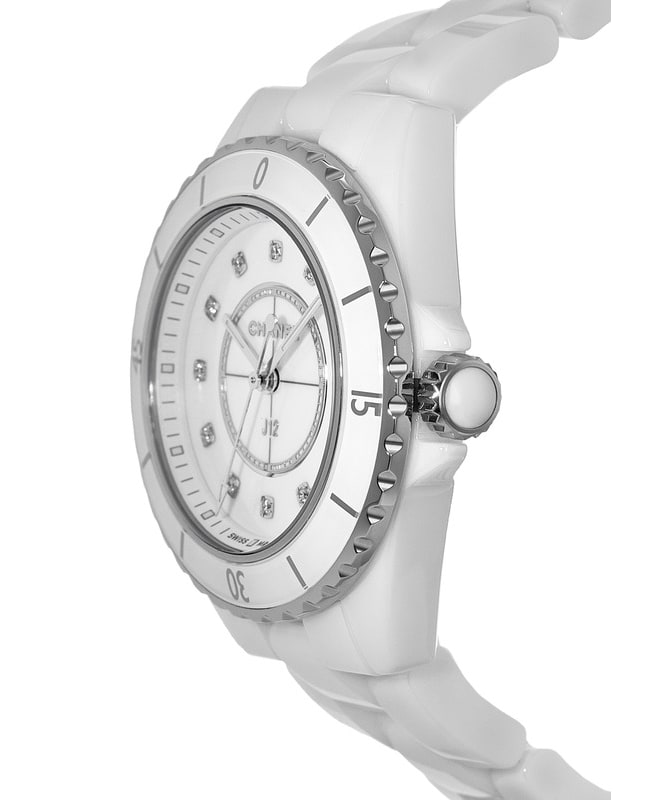 CHANEL J12 33mm H2422 8P Diamond Quartz White Shell Dial Ladies Watch  90203590