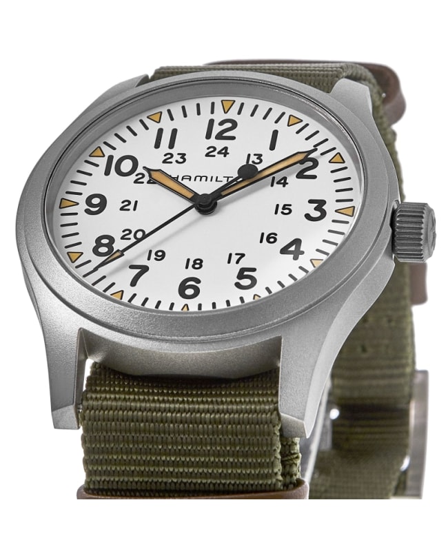 Hamilton Khaki Field Mechanical White Dial Fabric Strap Hamilton Khaki Field Mechanical White Dial Fabric Strap