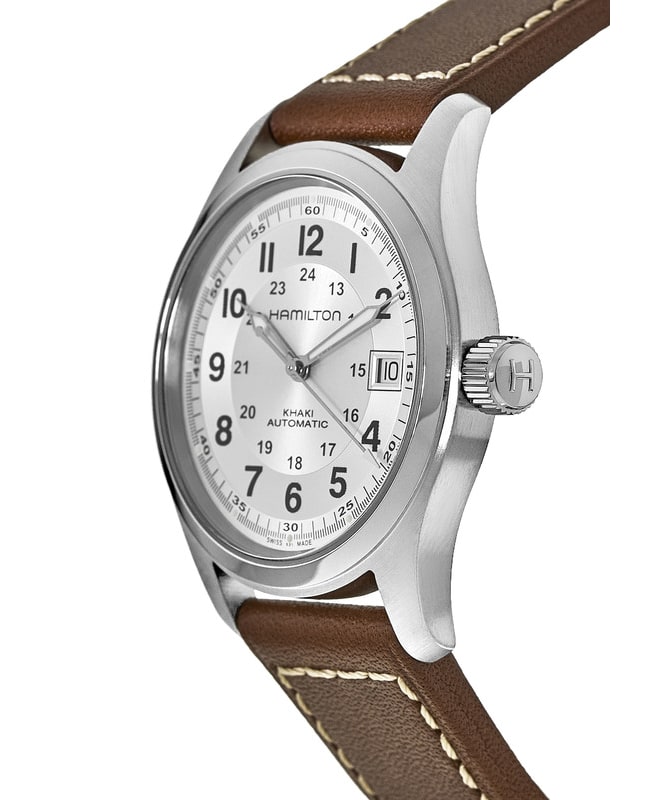 Hamilton Khaki Field Auto 38MM Silver Dial Leather Strap Hamilton Khaki Field Auto 38MM Silver Dial Leather Strap
