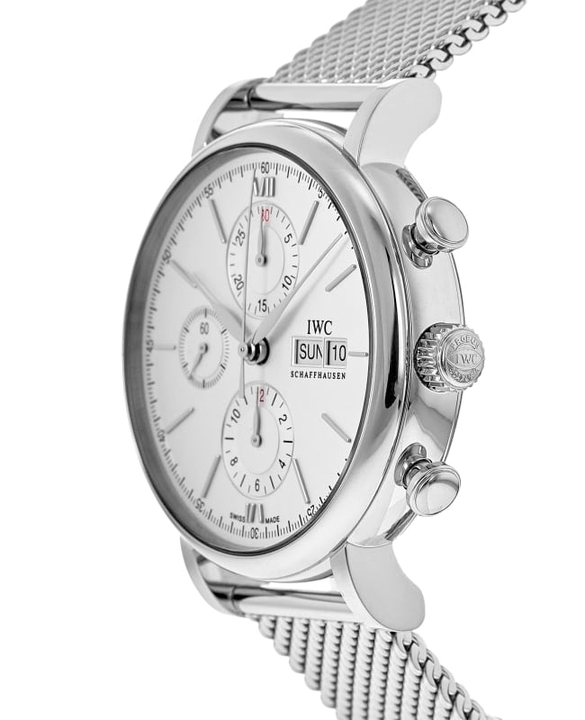 IWC Portofino Chronograph Silver Dial Mesh Bracelet  Men's Watch IW391028 3