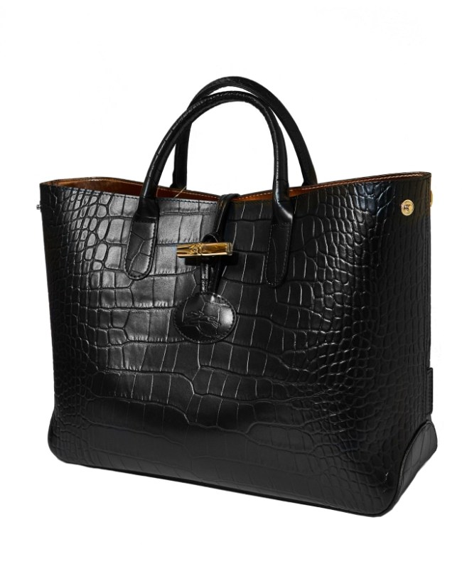 Longchamp Roseau Croc Embossed Top Handle Women s Tote Bag L1986924001