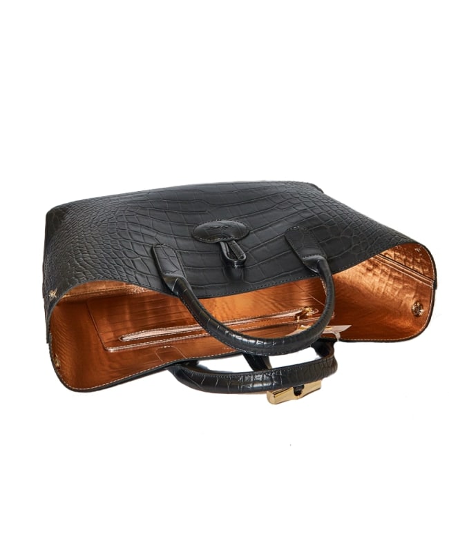 Sac longchamp clearance roseau croco noir