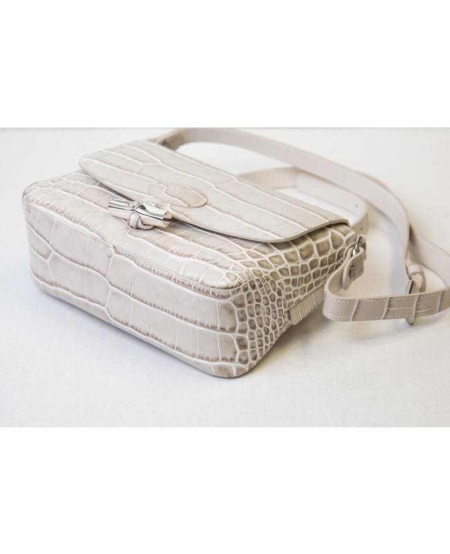 7285 LONGCHAMP Cuir English Embroidery Crossbody IVORY