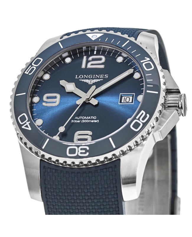 Longines HydroConquest Automatic Blue Dial Ceramic Rubber Strap Men's Watch  L3.781.4.96.9
