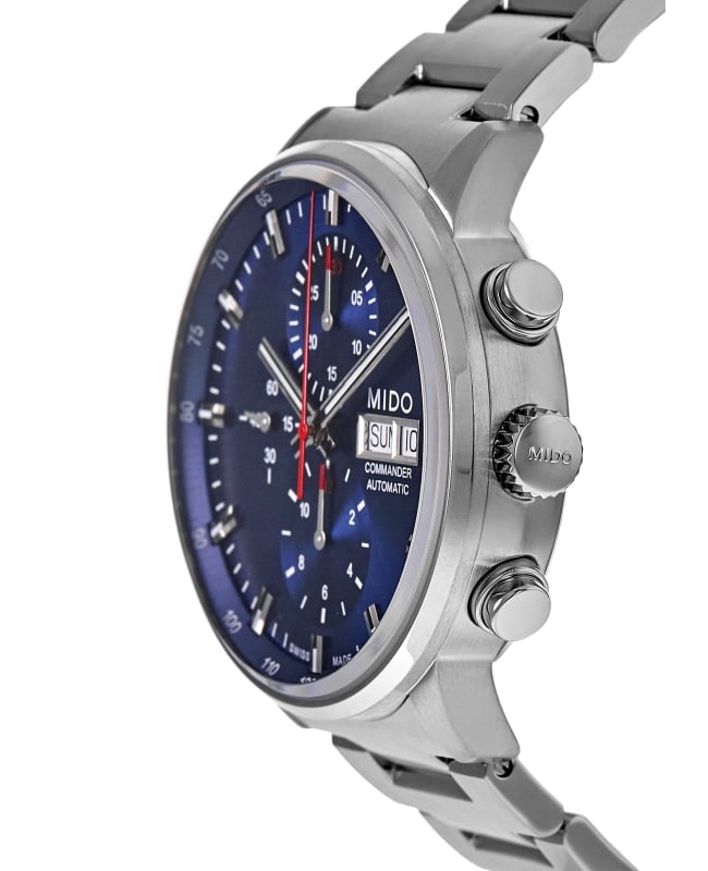 Mido Commander Chronograph Blue Dial Steel Men s Watch M016.414.11