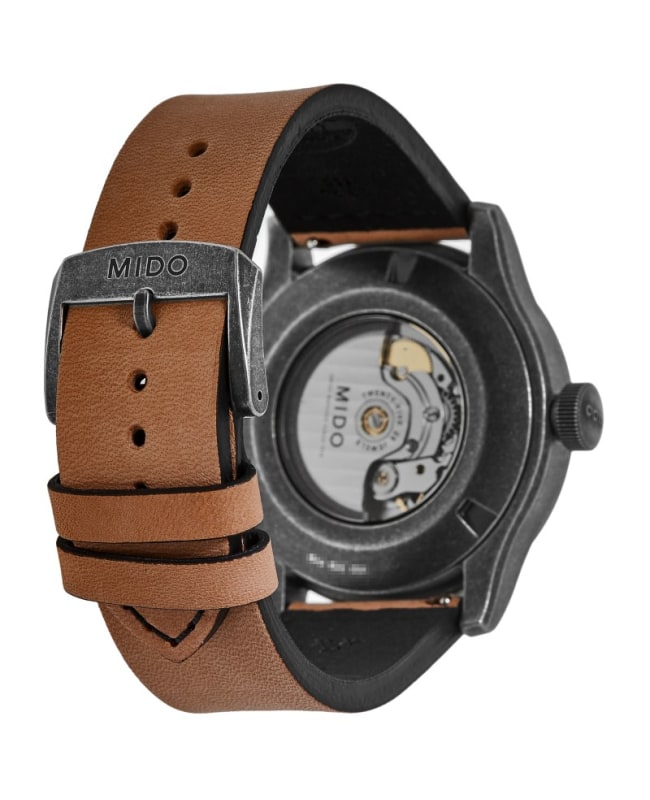 Mido Multifort Black Dial Brown Leather Strap Men s Watch M0326073605099