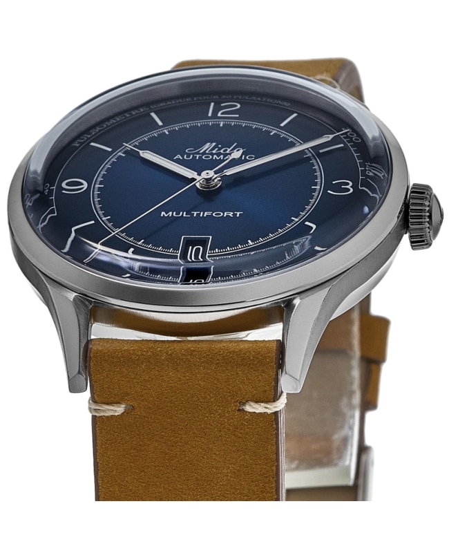 Mido Multifort Patrimony Blue Dial Leather Strap Men's Watch M040