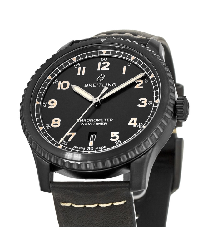 Breitling Navitimer 8 Automatic 41 Black Steel Leather Strap Men s Watch M17314101B1X1
