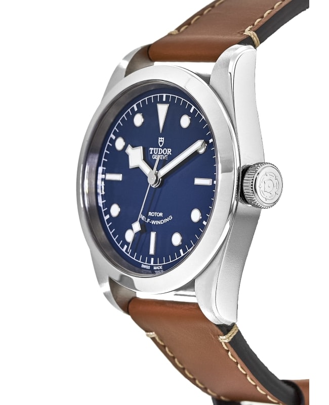 Tudor Black Bay 36 Blue Dial Brown Leather Strap Unisex Watch  