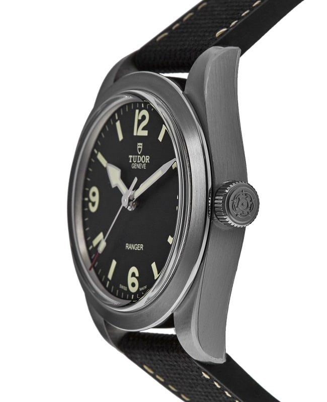 Tudor Ranger Black Dial Rubber Strap Men