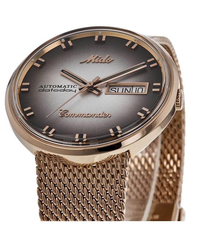 Mido commander cheap rose gold