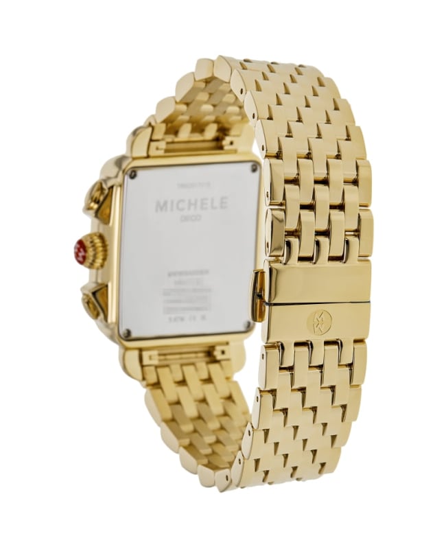 Michele Deco Diamond High Shine 18K Gold-Plated Women's Watch