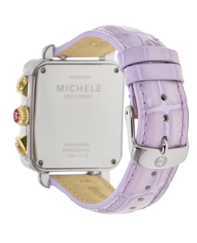 Michele Deco Sport Silver Dial Leather Strap Women s Watch MWW06K000064