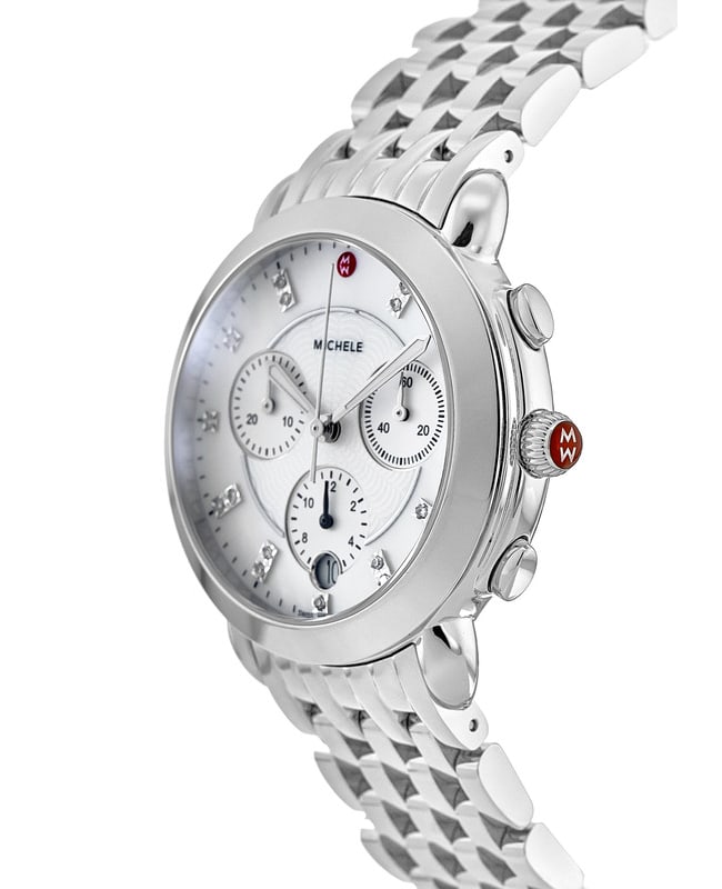 Michele Sidney 18 Chronograph Diamond Bracelet Watch, $2,171