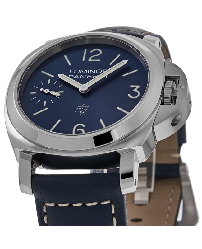 Panerai Luminor Blu Mare 44mm Steel Leather Strap Men s Watch PAM01085