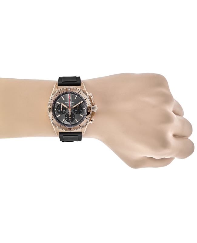 Breitling Chronomat B01 42 Anthracite Chronograph Dial Black Rubber Strap Men s Watch RB0134101B1S1