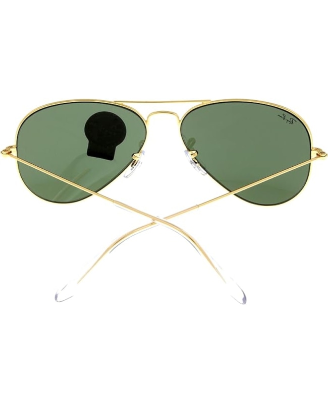 Ray Ban Gold Aviator Metal Green Unisex Sunglasses RB3025 L0205 58 14