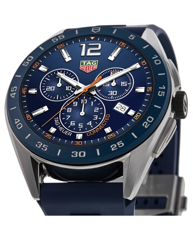 Tag Heuer Connected Calibre E4 45mm Digital Dial Blue Rubber