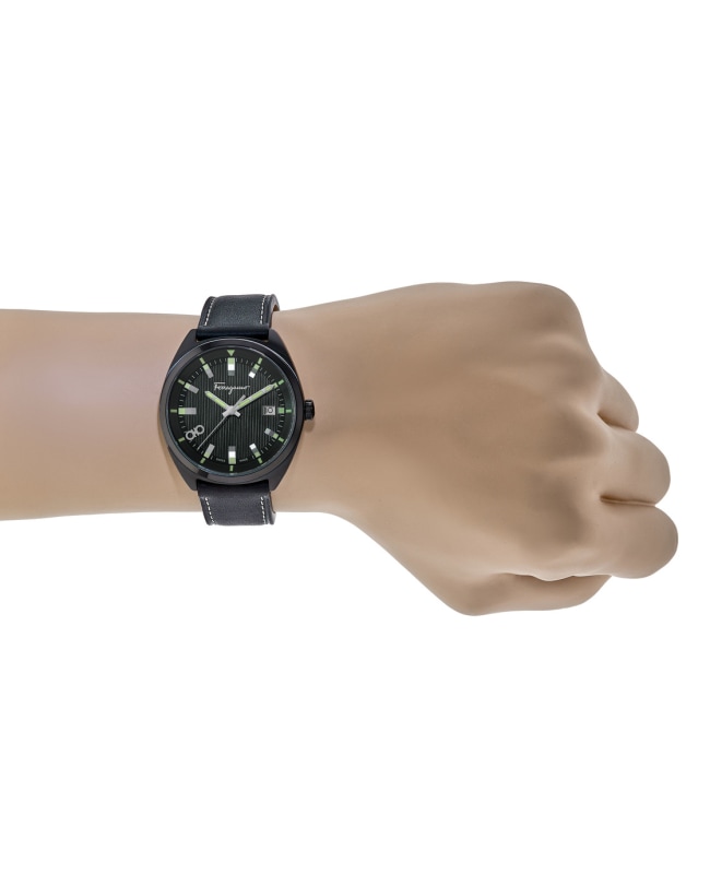 Salvatore Ferragamo Evolution 40mm Black Dial Leather Strap Salvatore Ferragamo Evolution 40mm Black Dial Leather Strap