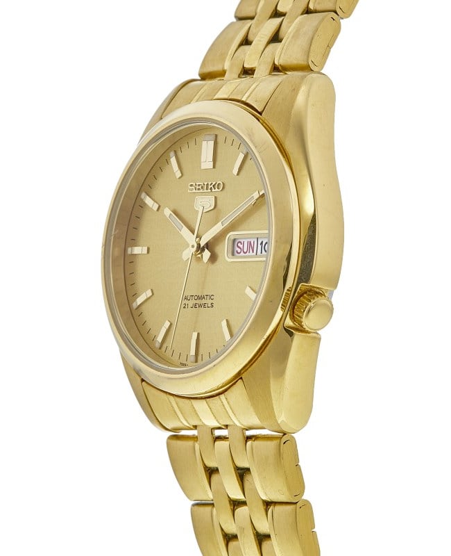 Seiko 5 Automatic Gold Tone Stainless Steel Men s Watch SNK366K1 PO