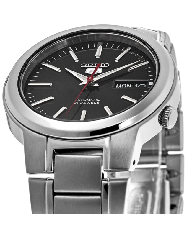 Seiko 5 Automatic Black Dial Steel Men s Watch SNKA07K1