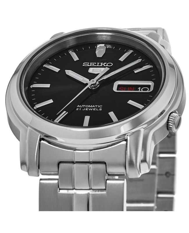 Seiko 5 Black Dial Steel Men's Watch SNKK71K1 | WatchMaxx.com