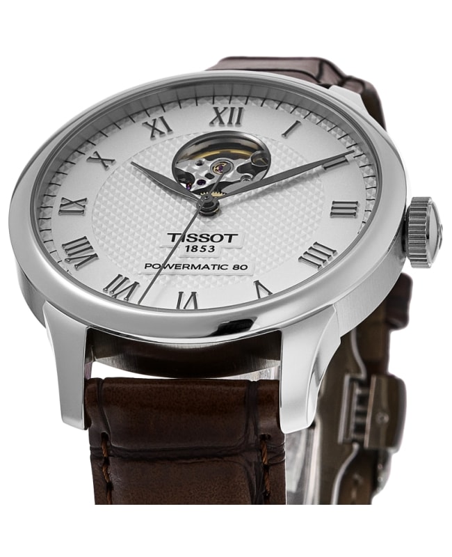 Tissot Le Locle Powermatic 80 Open Silver Dial Leather Strap Tissot Le Locle Powermatic 80 Open Silver Dial Leather Strap