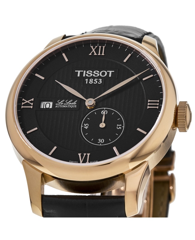 Tissot Le Locle Automatic Black Dial Leather Strap Men's Watch