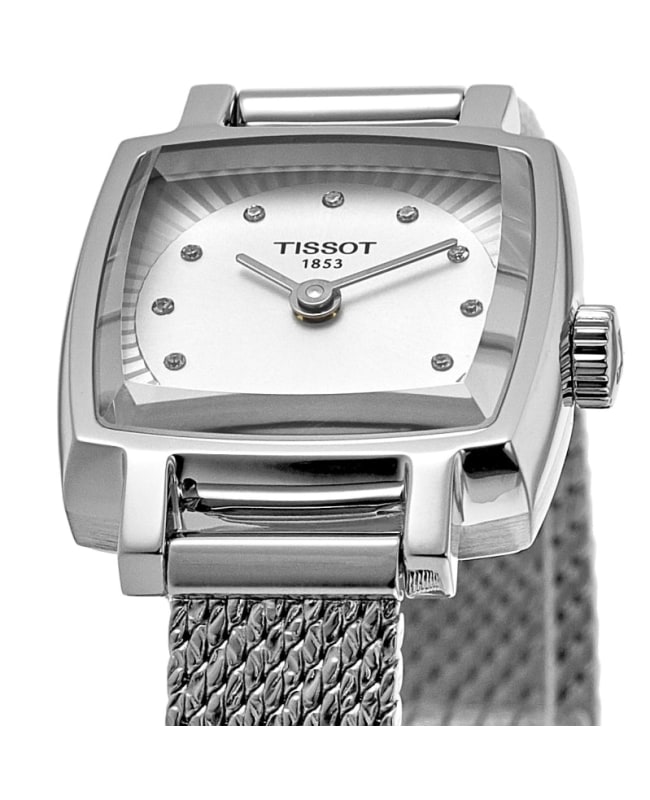 Tissot T Lady Lovely Square Silver Diamond Dial Steel Women s Watch T058.109.11.036.00