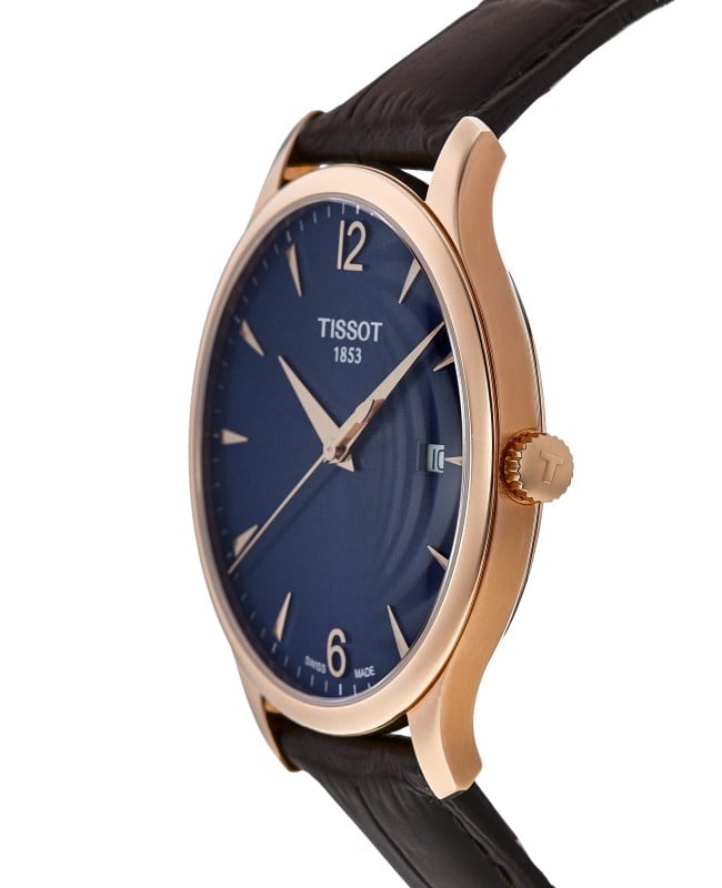 Tissot Tradition Blue Dial Brown Leather Strap Men's Watch