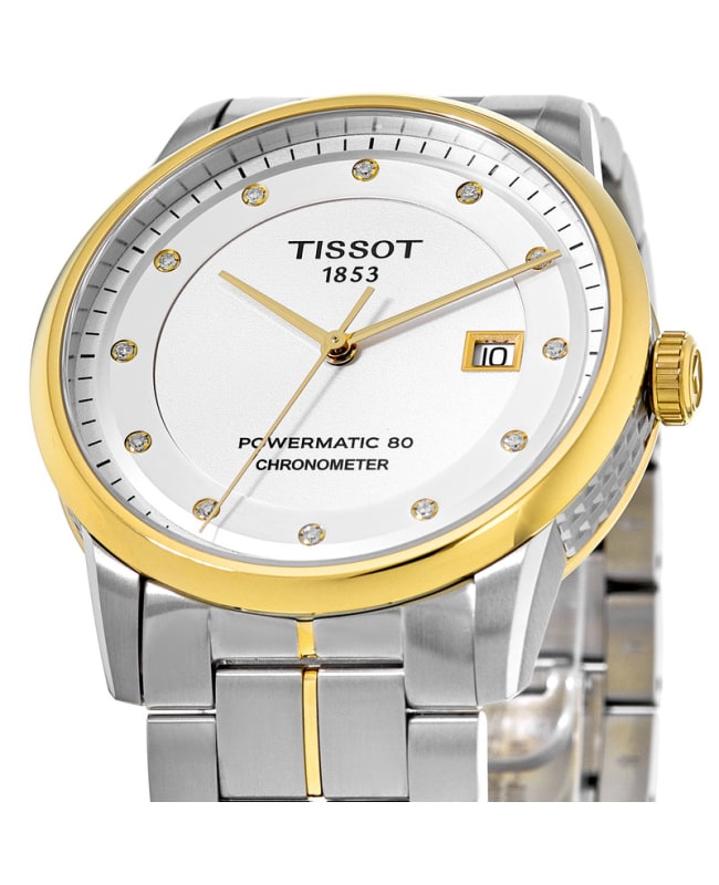 Tissot T-Classic Luxury Automatic Diamond Dial Two-Tone Men's