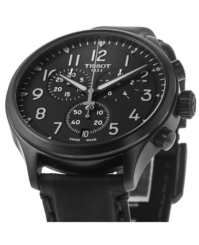Tissot Chrono XL Vintage Black Dial Leather Strap Men s Watch T116.617.36.052.00