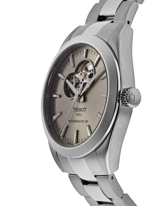 Tissot Gentleman Open Heart Automatic Rhodium Dial Steel Tissot Gentleman Open Heart Automatic Rhodium Dial Steel
