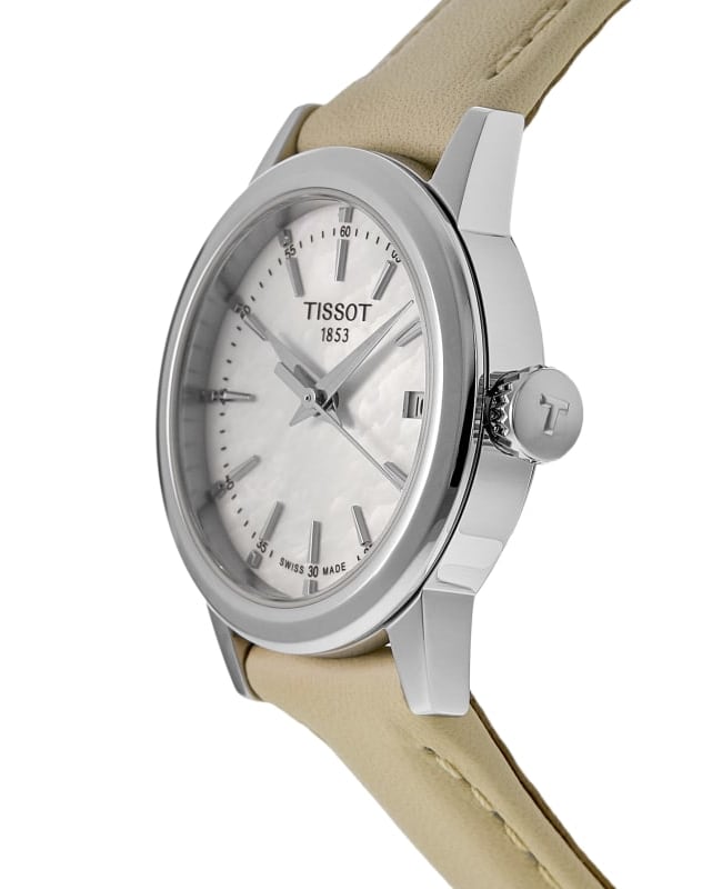 Tissot Classic Dream Lady Mother of Pearl Dial Leather Strap Women s Watch T129.210.16.111.00