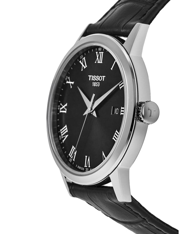 Tissot Classic Dream Black Dial Leather Strap Men's Watch