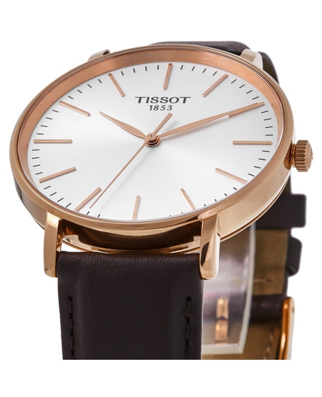 Tissot Everytime T1434103601100 – Orologio Uomo, Movimento Svizzero Al Quarzo, Cinturino In Pelle Marrone, 40mm