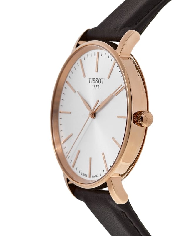 (Ｔ＿Ｔ) Tissot Everytime White Dial Leather Strap Men's Watch T143.410.36