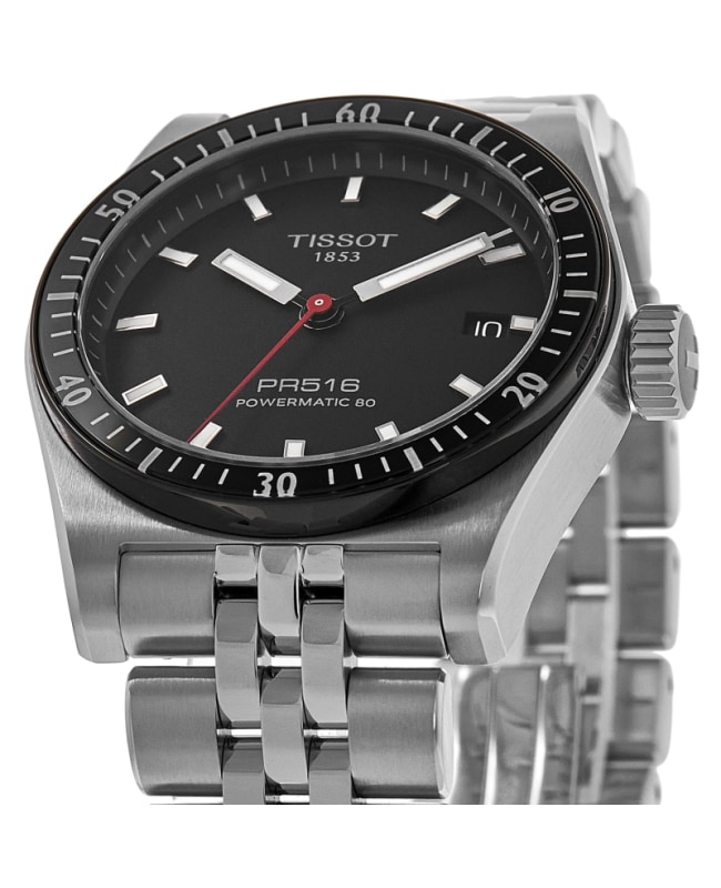 贅沢品 Powermatic 516 PRS Tissot 80 Steel Dial Black Automatic 時計